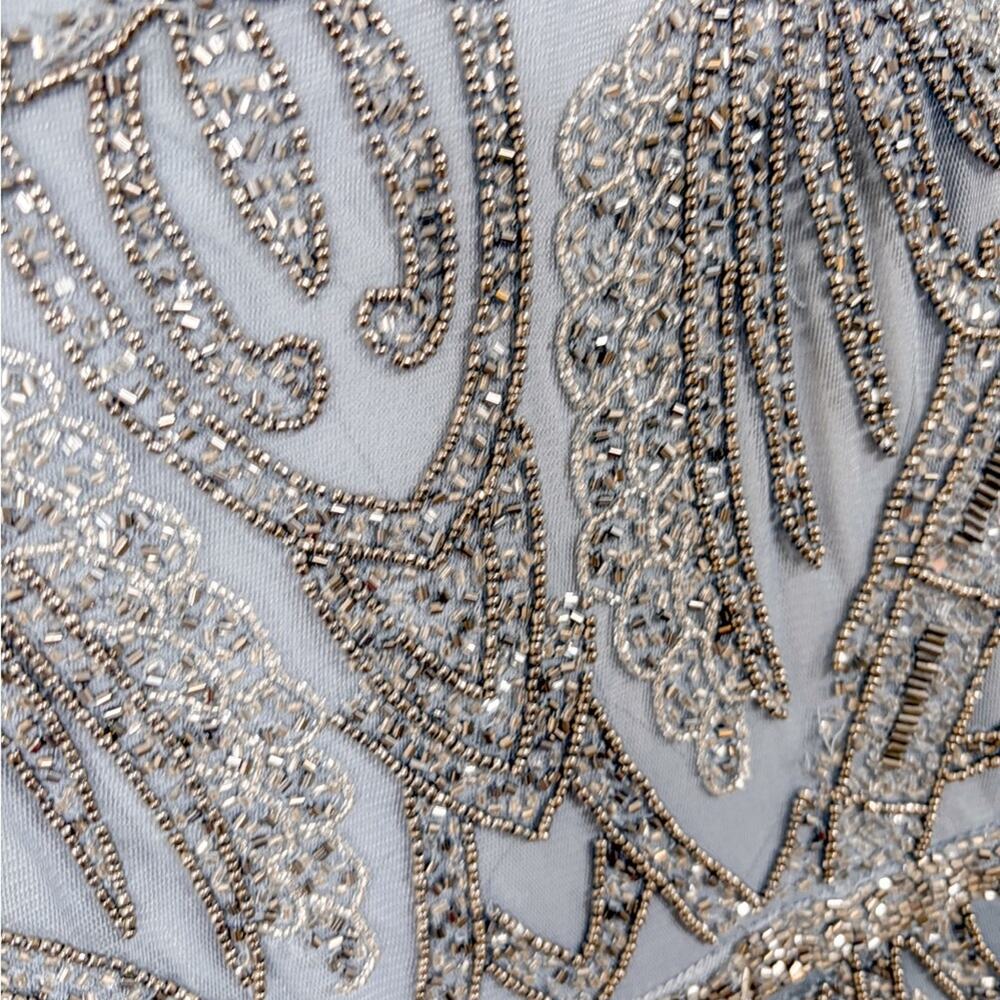NEW Mac Duggal Plus Size Silver A5434 Beaded Dress, Size 16, MSRP $498 - Picture 9 of 13